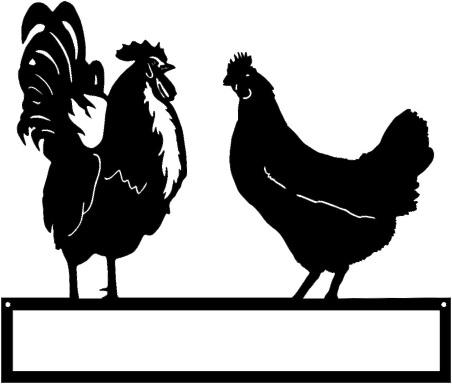The Duke & Duchess” Rooster & Hen Sign – Personalized Farmhouse Metal Art (H17)
