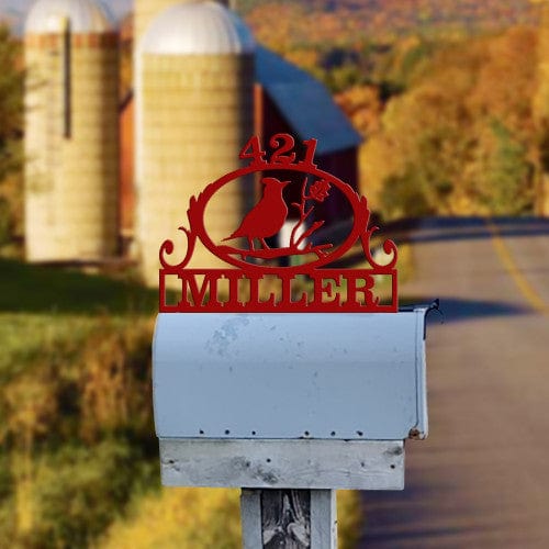 Rusty Rooster Fabrication & Design 16 Gauge / Bolt on / Black Cardinal Mailbox Topper (H32)