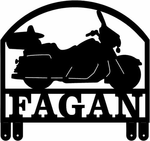 Rusty Rooster Fabrication & Design 16 Gauge / Bolt on / Black Motorcycle Mailbox Topper (Z62)