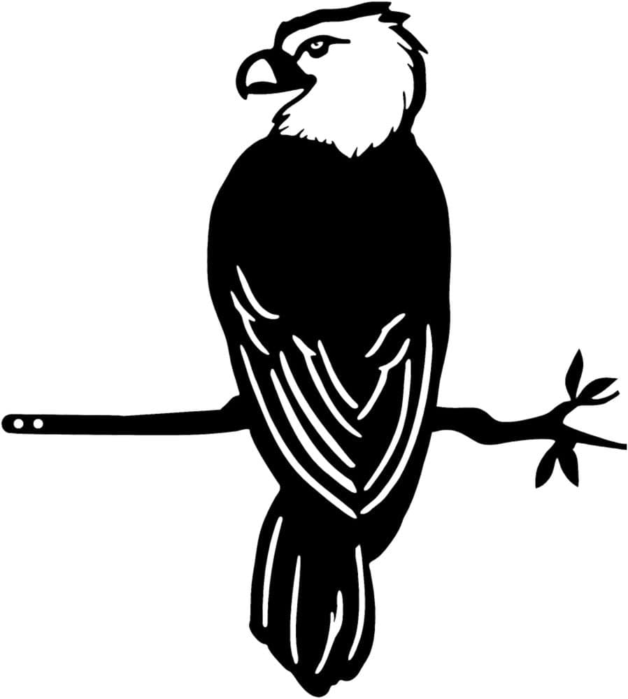 Rusty Rooster Fabrication & Design Bald Eagle On A Branch (O42)