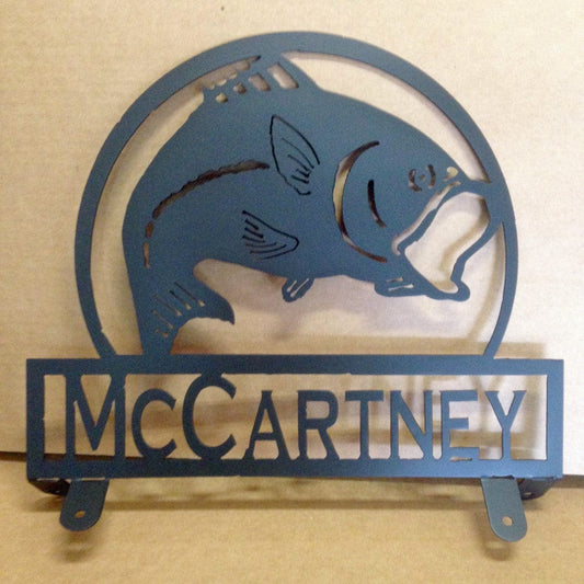 Rusty Rooster Fabrication & Design Bass Mail Box Topper with Personalized Text Field (I30)