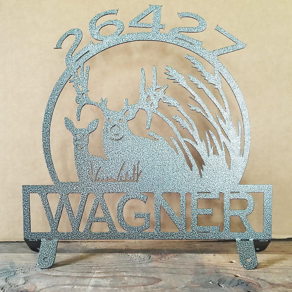 Rusty Rooster Fabrication & Design Buck and Doe Mail Box Topper (C18)