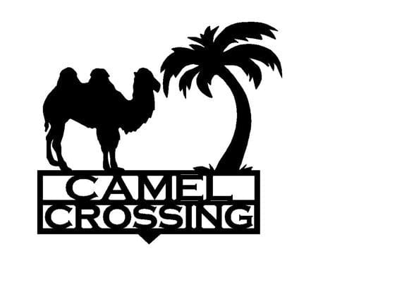 Rusty Rooster Fabrication & Design Camel Crossing Garden Stake (Z4)