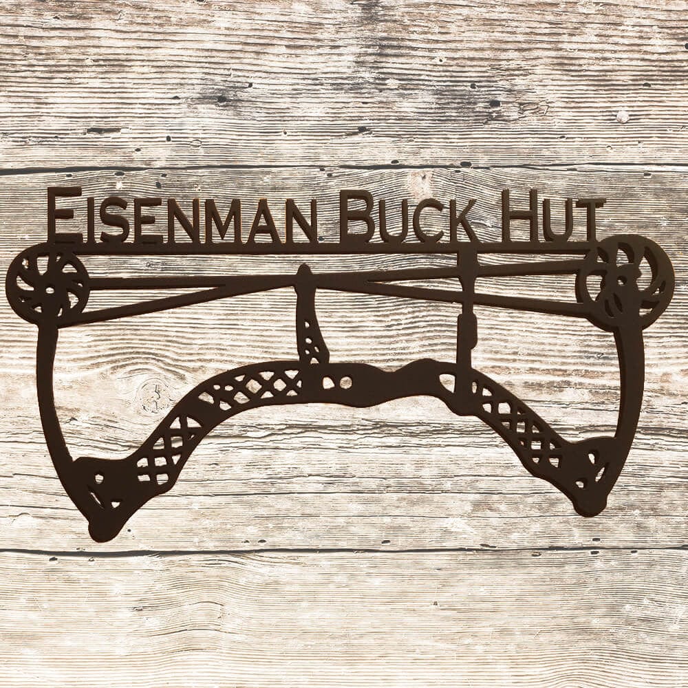 Rusty Rooster Fabrication & Design Compound Bow with Custom Text (A21)