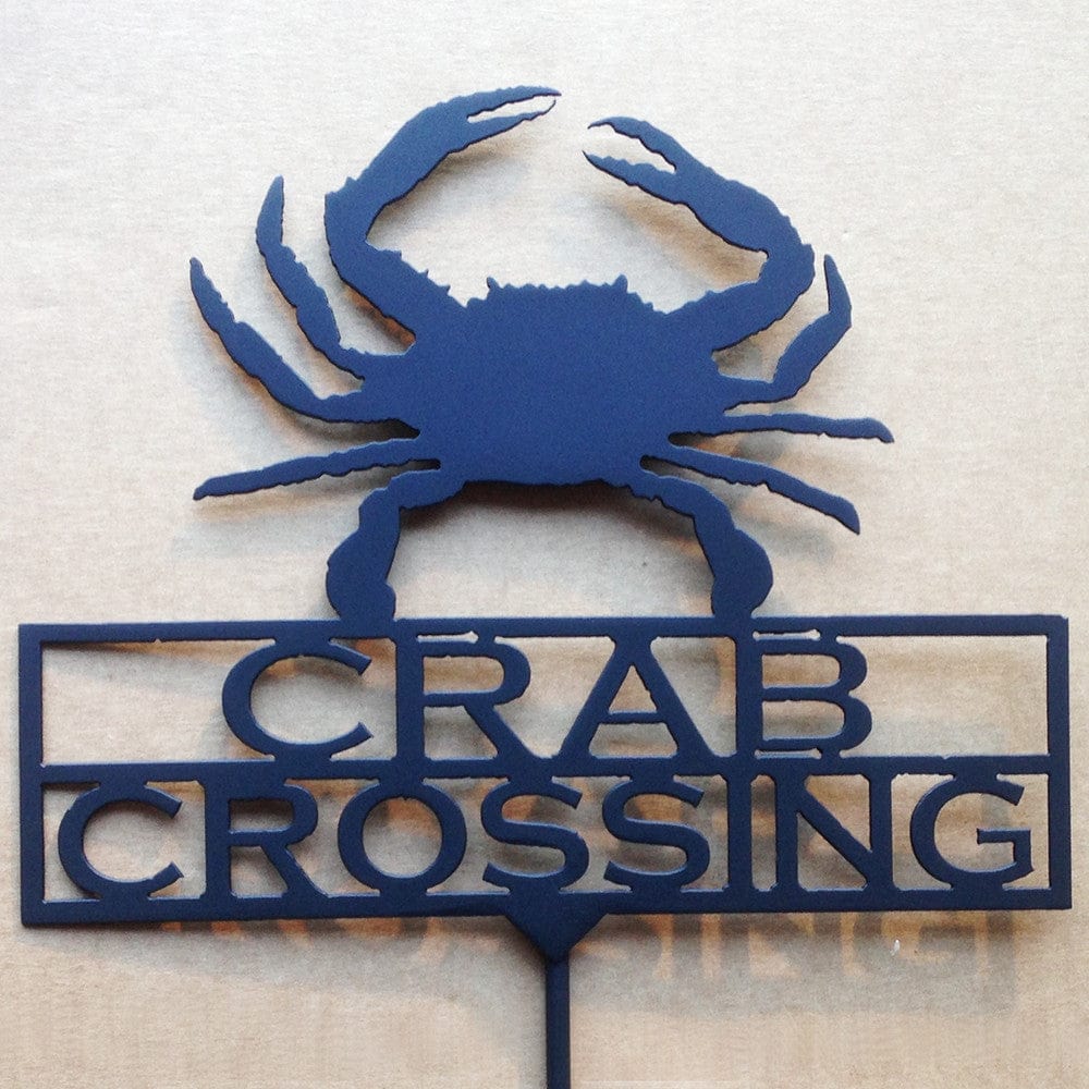 Rusty Rooster Fabrication & Design Crab Crossing Garden Stake (A12)