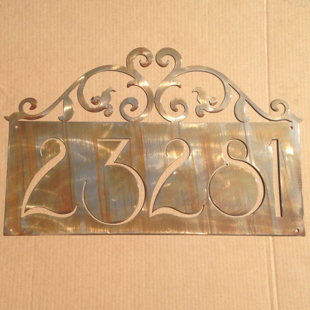 Rusty Rooster Fabrication & Design Custom Name Heart Scroll Metal Wall Art (N9)