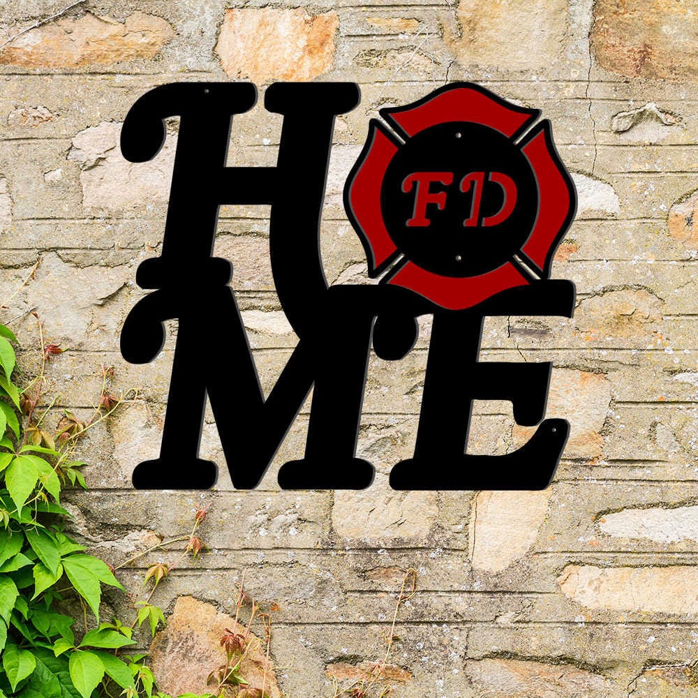 Rusty Rooster Fabrication & Design Fire Fighter Home Sign ( E40 )