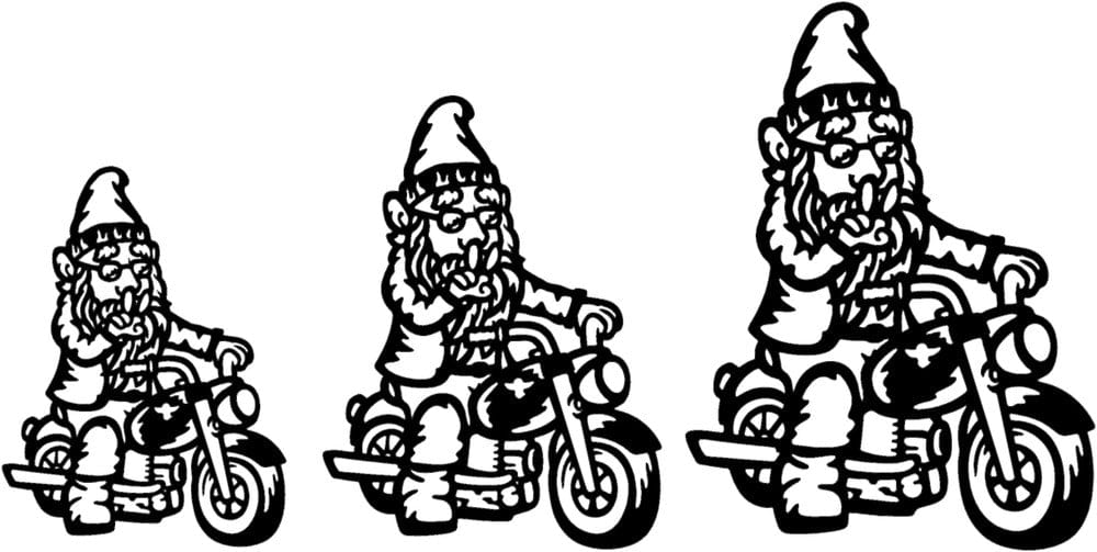 Rusty Rooster Fabrication & Design Gnome On A Motorcycle, Dad Gifts, Man Cave, Garden Décor, (G47)