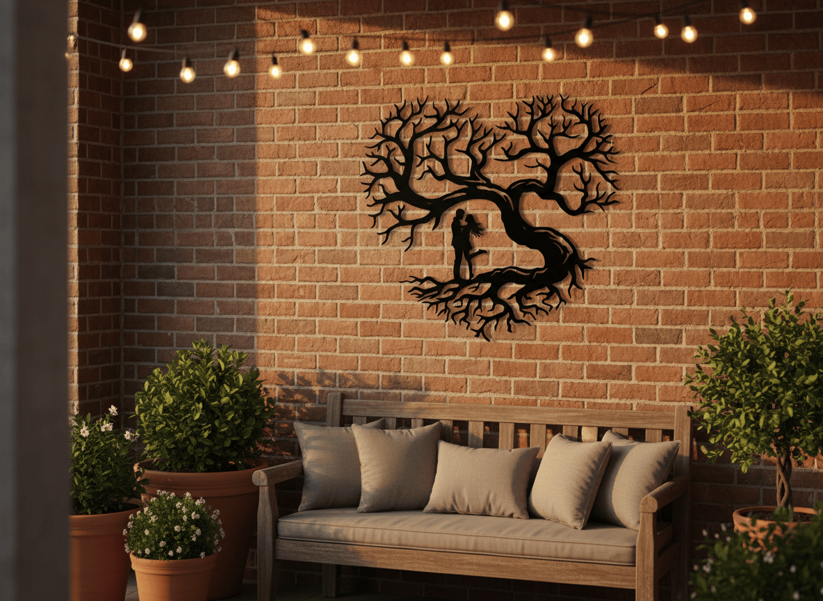 Rusty Rooster Fabrication & Design Home Decor Personalized Tree of Life Metal Sign | Couple Wall Art ( D62 )