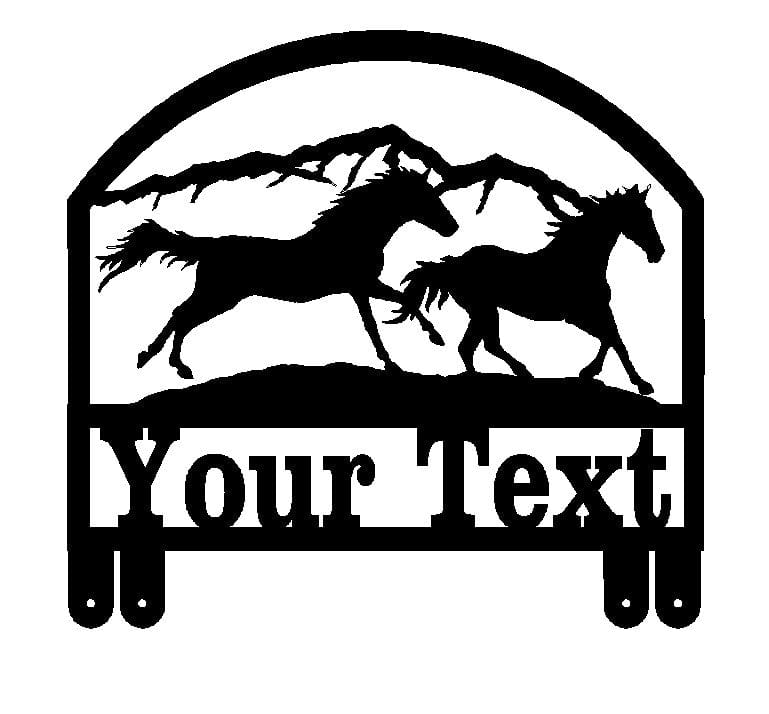 Rusty Rooster Fabrication & Design Horses Running Mailbox Topper (D38)