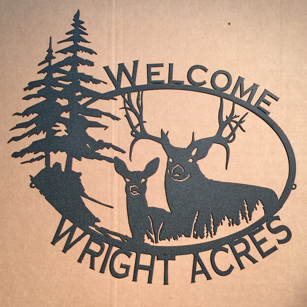 Rusty Rooster Fabrication & Design King & Queen of the Forest Welcome Sign (O9) LARGE
