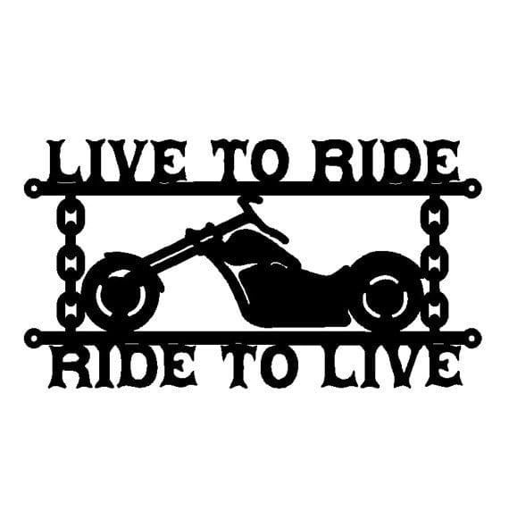 Rusty Rooster Fabrication & Design Live to ride motorcycle sign with custom text (Z17)