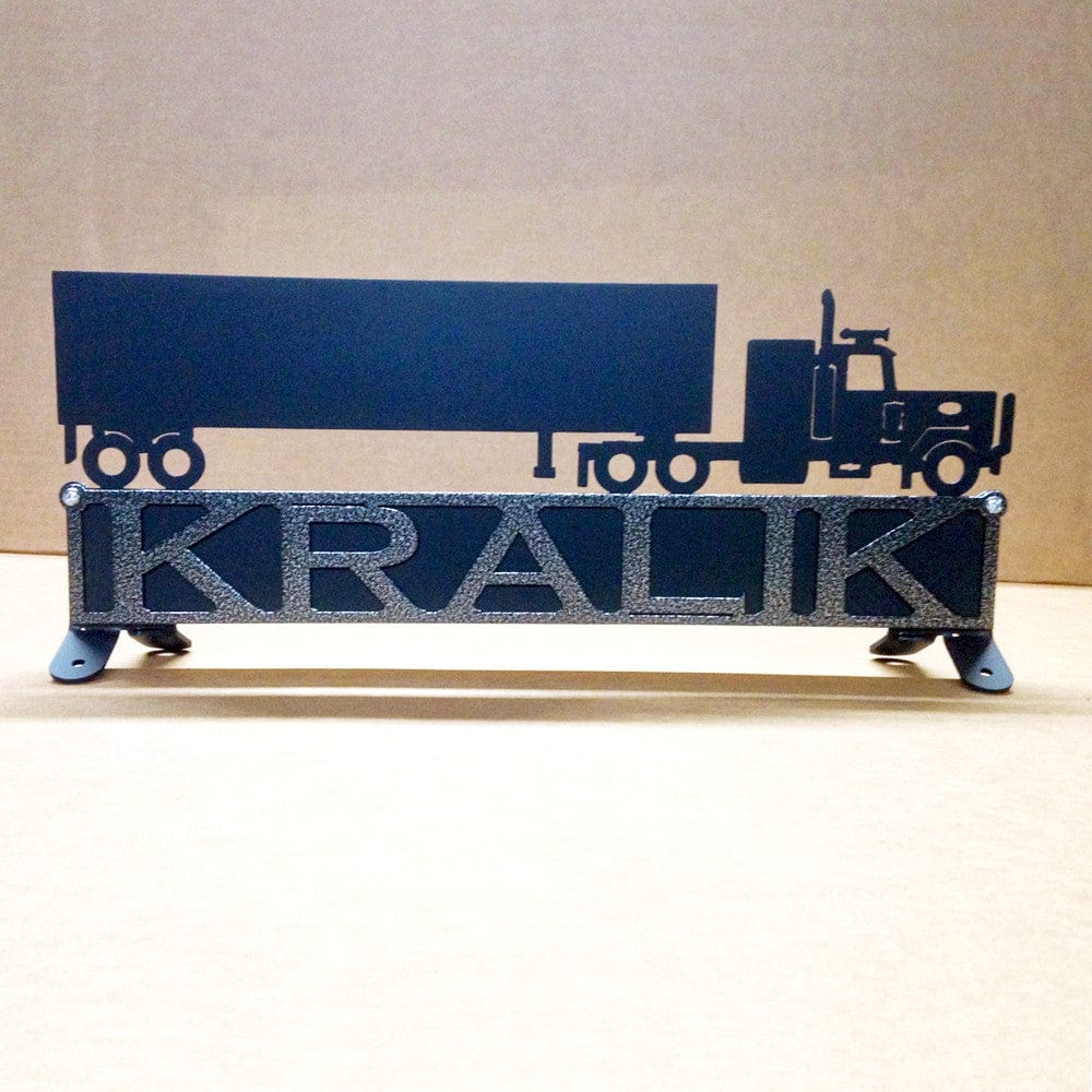 Rusty Rooster Fabrication & Design Mail Box Topper with Tractor & Trailer and Personalized Text on Both Sides (Y24)