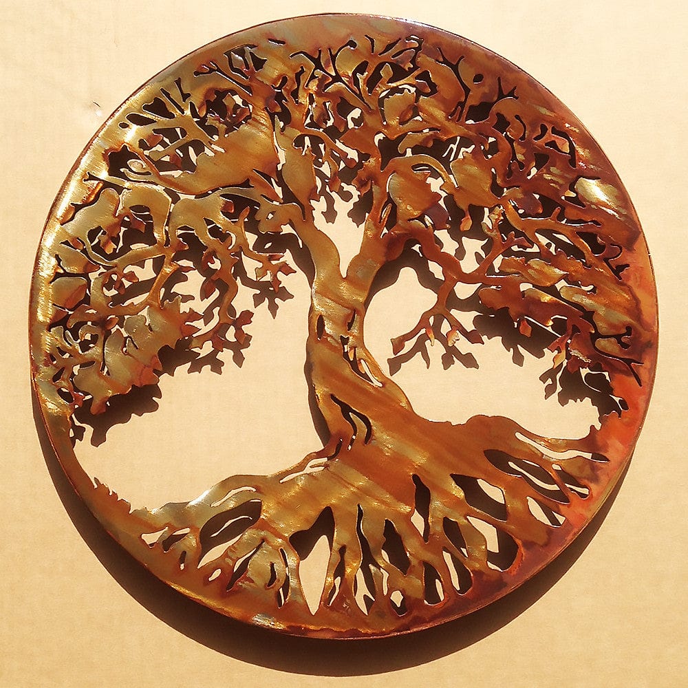 Rusty Rooster Fabrication & Design Metal Art Tree Of Life 20" with 1" Ring to hold it away from the wall (D16)