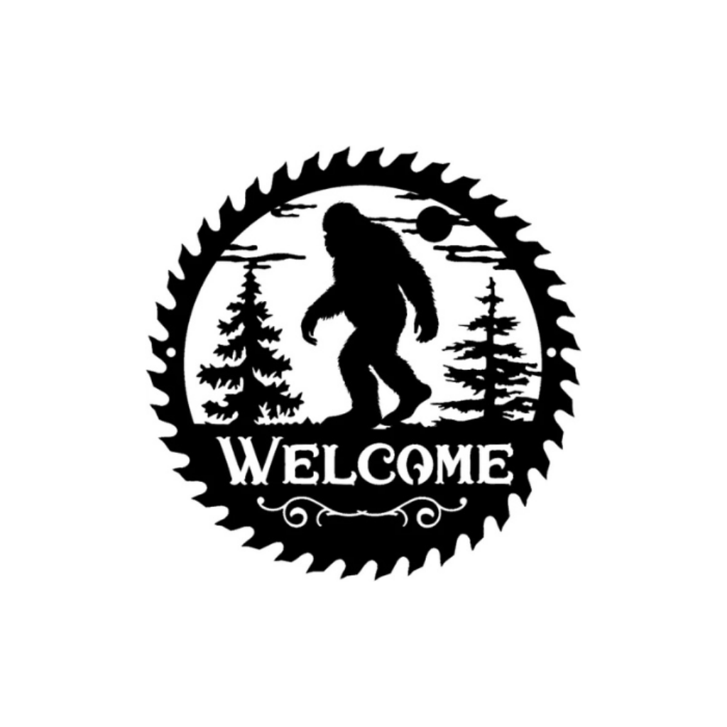 Rusty Rooster Fabrication & Design metal Sign Bigfoot Sawblade Design 1 (Pkg of 4) (A64)