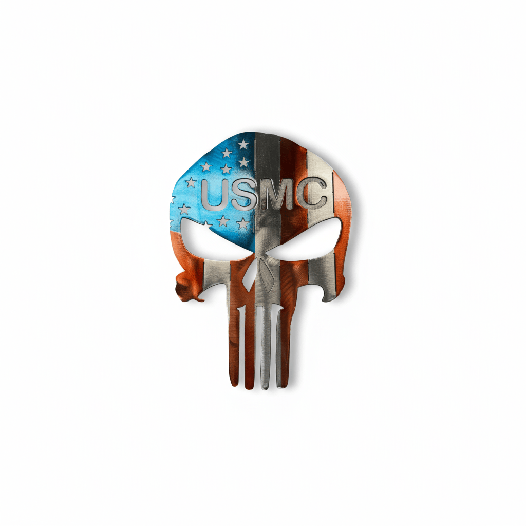 Rusty Rooster Fabrication & Design metal Sign Punisher Skull USMC ( Pkg of 4 ) ( A47 )