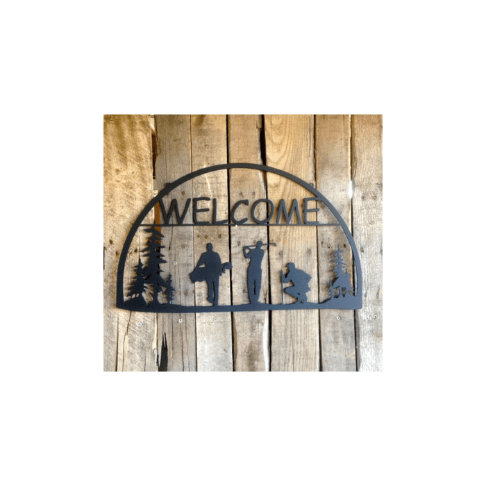 Rusty Rooster Fabrication & Design Metal Welcome Sign Golfers (O7)