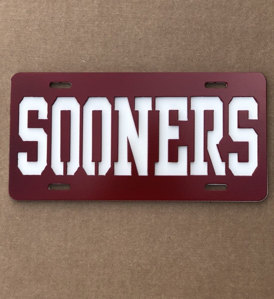 Rusty Rooster Fabrication & Design OU Sooner License Plate (E37)