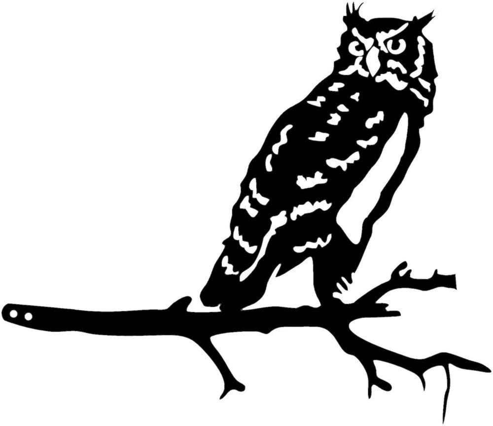 Rusty Rooster Fabrication & Design Owl Sitting On A Branch (A62)