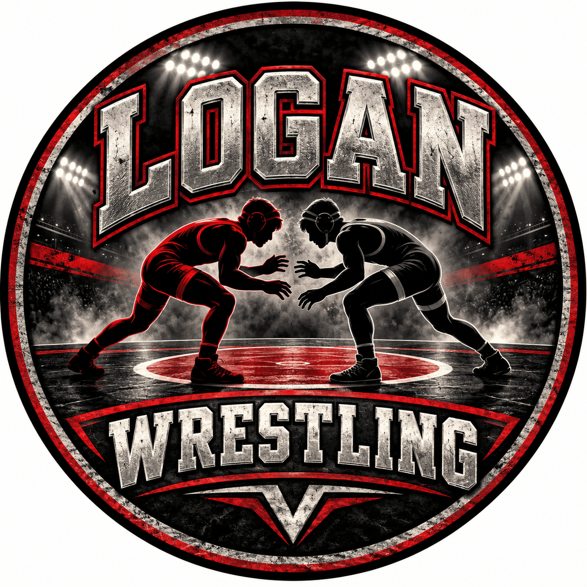 Rusty Rooster Fabrication & Design Personalized Full-Color Steel Sign Personalized Wrestling Round Steel Sign (Sub A104)