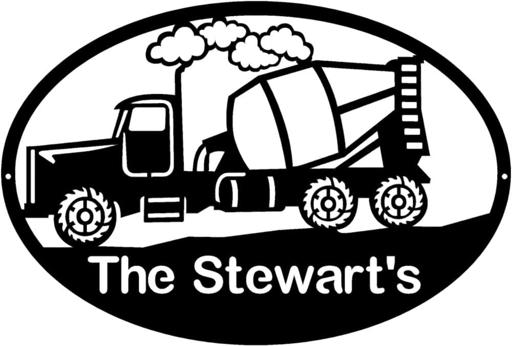 Rusty Rooster Fabrication & Design Personalized Sign with Cement Truck (A85)