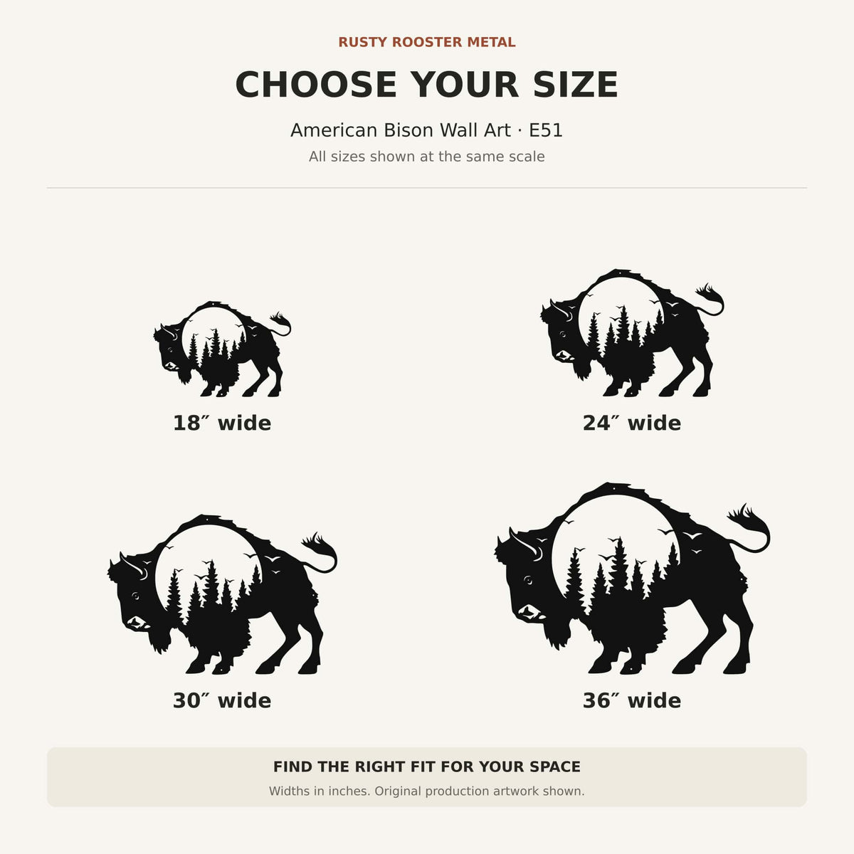 Rusty Rooster Fabrication & Design Physical product American Bison Metal Wall Art (E51)