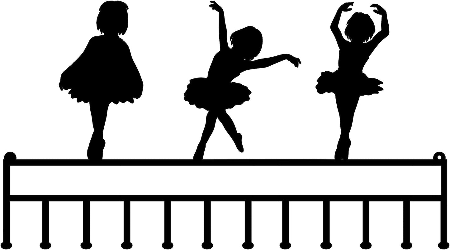 Rusty Rooster Fabrication & Design Physical product Ballerina / Dancer Medal Rack with Personalized Text (W27)