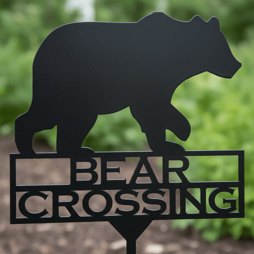 Rusty Rooster Fabrication & Design Physical product Beautiful Bear Wildlife Garden Stake (A80)