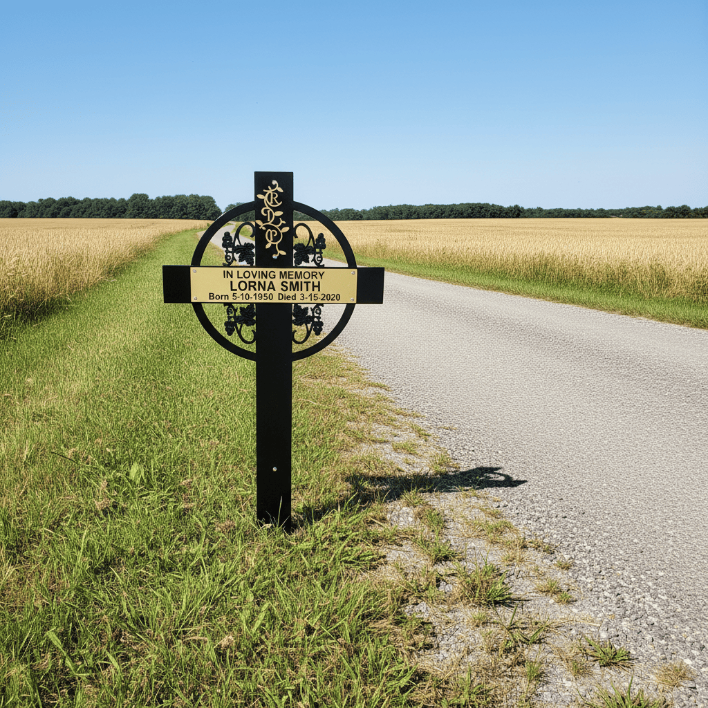 Rusty Rooster Fabrication & Design Physical product Beautiful Custom Metal Rip Cross (L6)