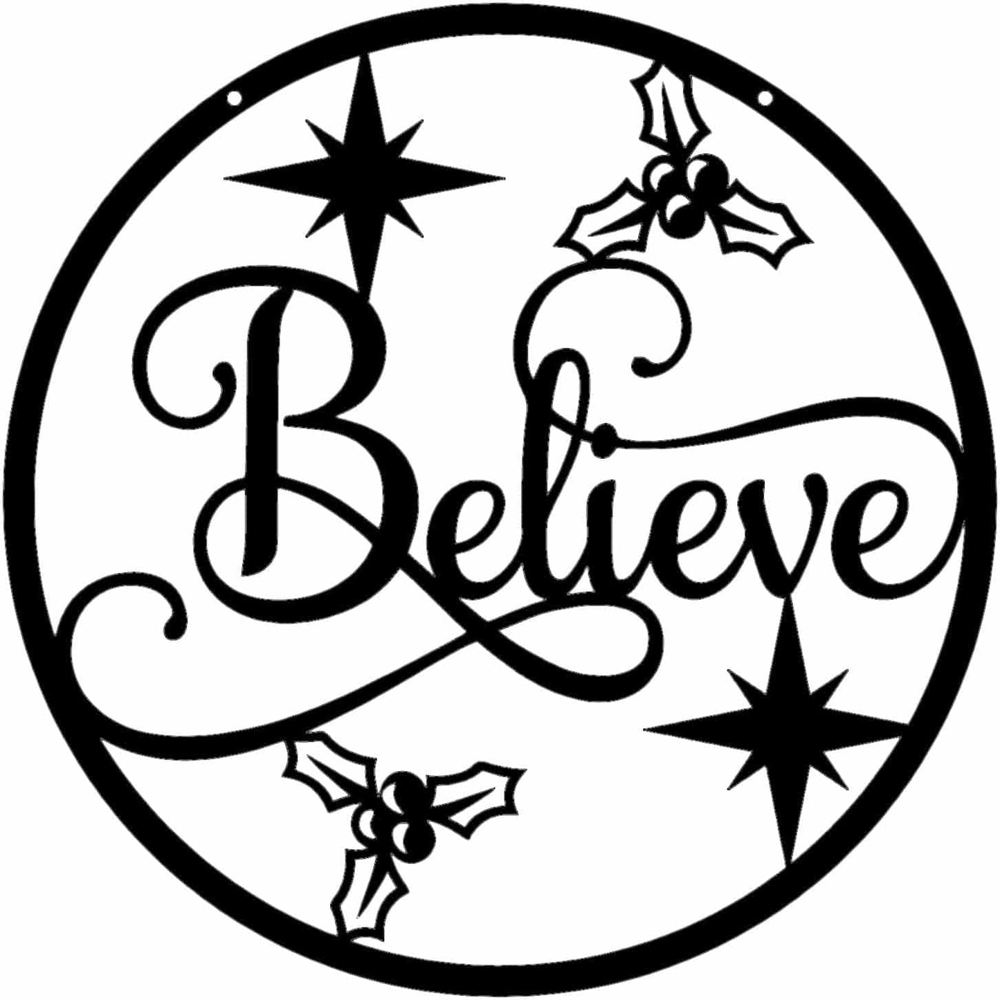 Rusty Rooster Fabrication & Design Physical product Believe star holly (U34)