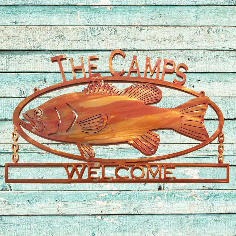 Rusty Rooster Fabrication & Design Physical product Big Fish Welcome Sign (Q9)