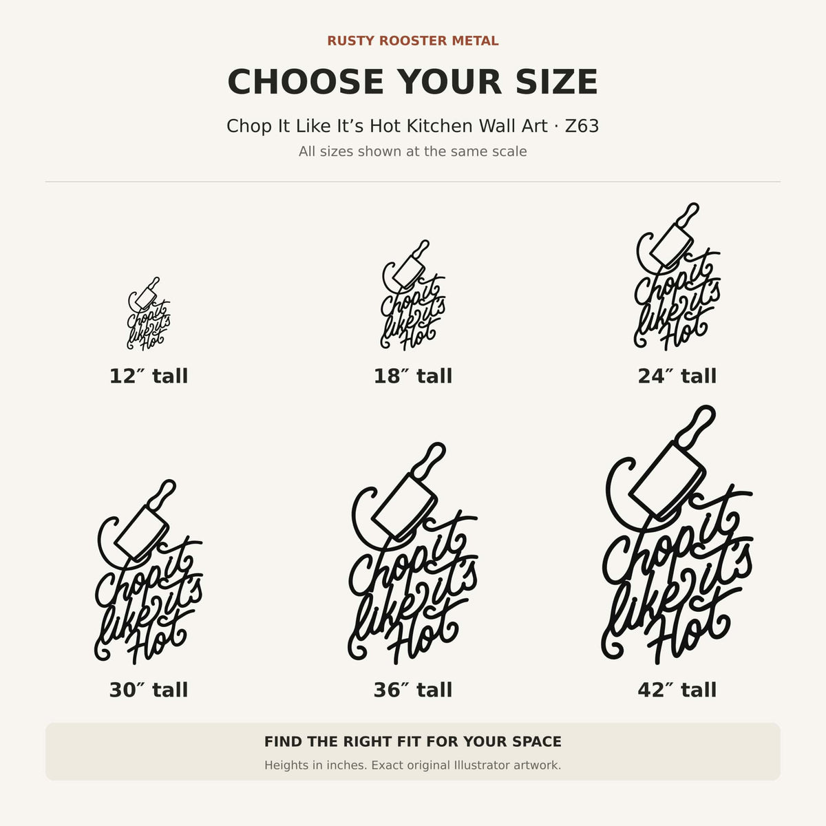 Rusty Rooster Fabrication & Design Physical product Chop It Like It's Hot Metal Kitchen Wall Art (Z63)