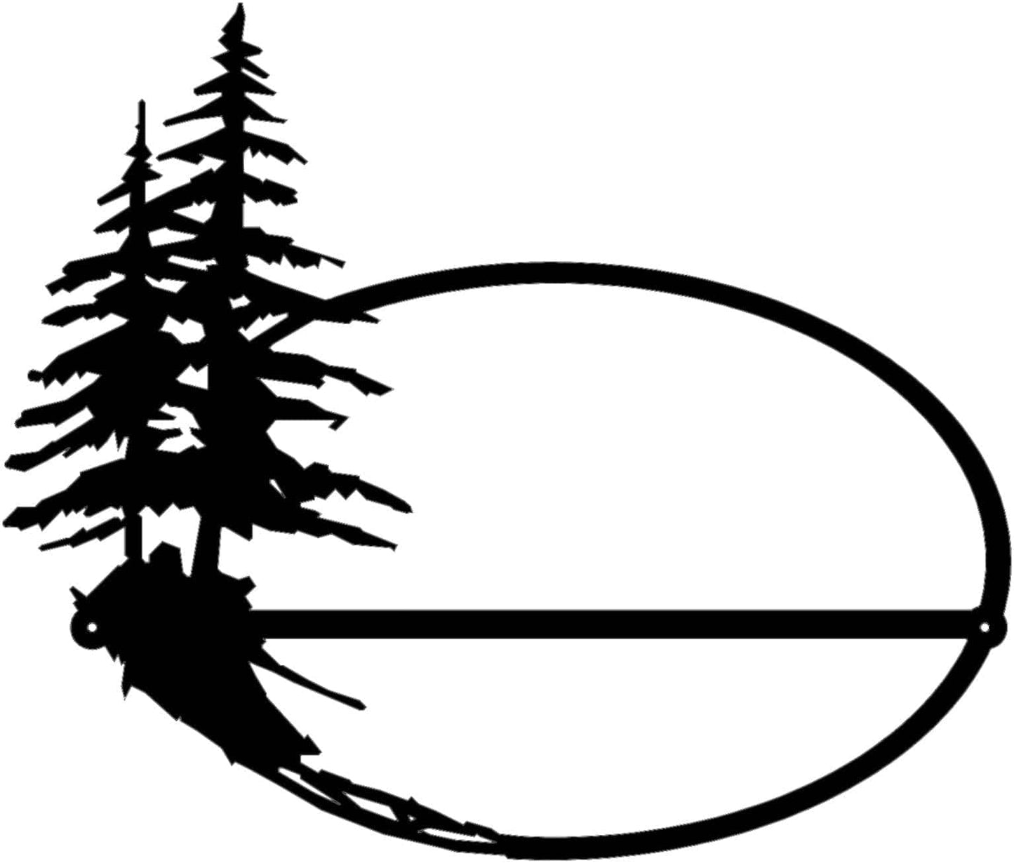 Rusty Rooster Fabrication & Design Physical product Custom Oval Metal Tree Sign 3 (J8)