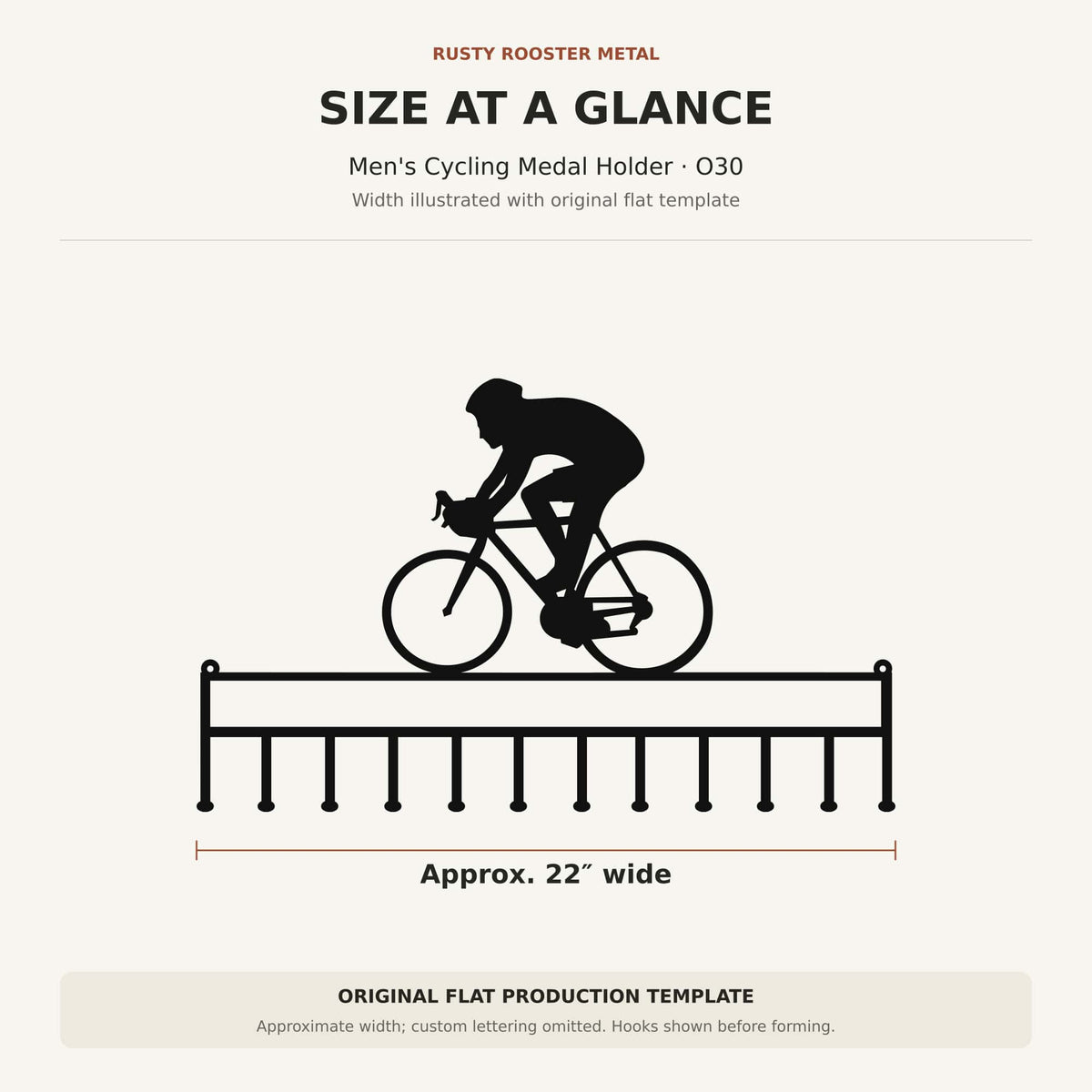Rusty Rooster Fabrication & Design Physical product Men's Cycling Medal Holder – Metal Race Display (O30)