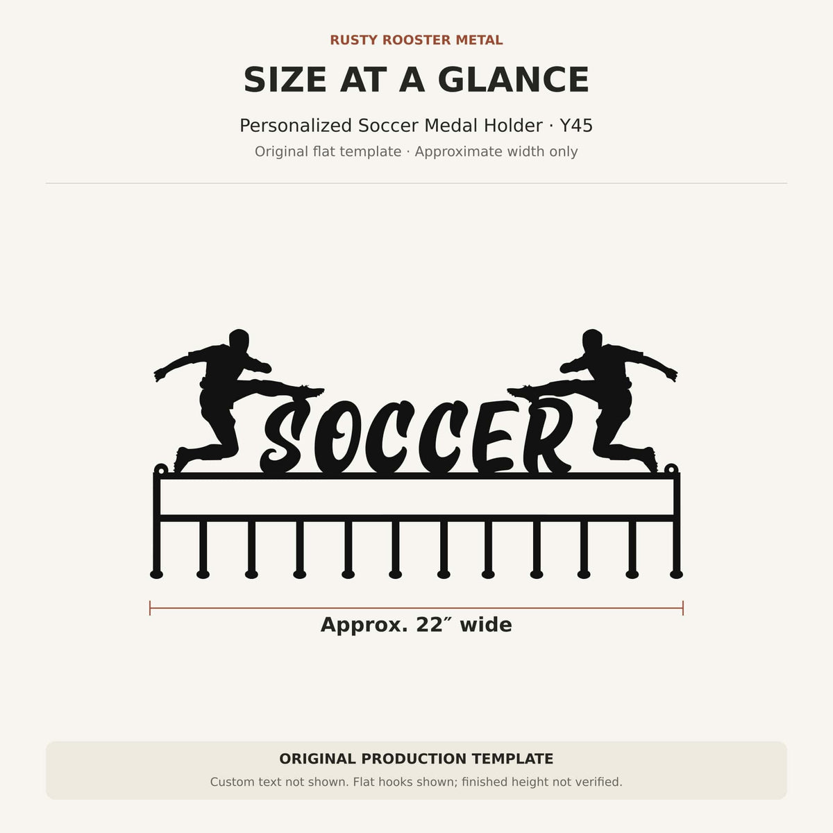 Rusty Rooster Fabrication & Design Physical product Personalized Soccer Player Medal Holder (Y45)