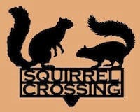 Rusty Rooster Fabrication & Design Squirrel Crossing Garden Stake (U7)