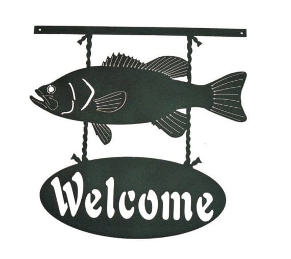 Welcome Fish Metal Wall Art for Sale - Rusty Rooster Metal