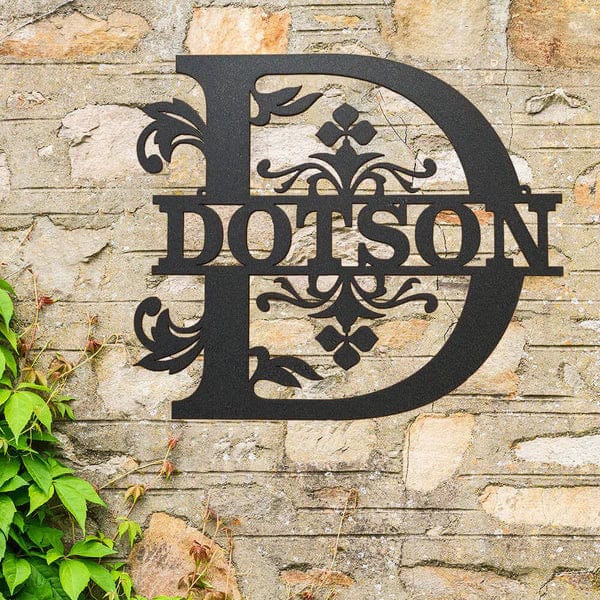 rustyroostermetal Physical product Elegant Monogram Family Name Wall Art (P21)