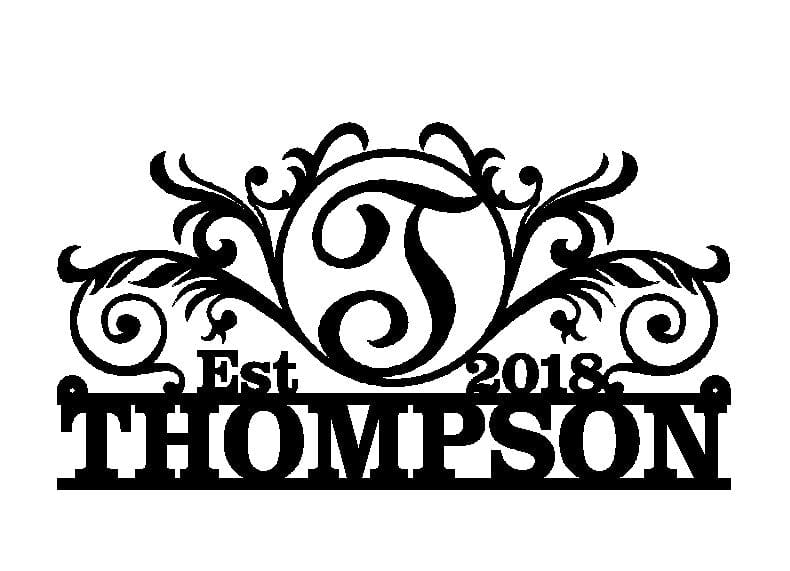 rustyroostermetal Physical product Elegant Monogram in a Circle with Established Date (D41)