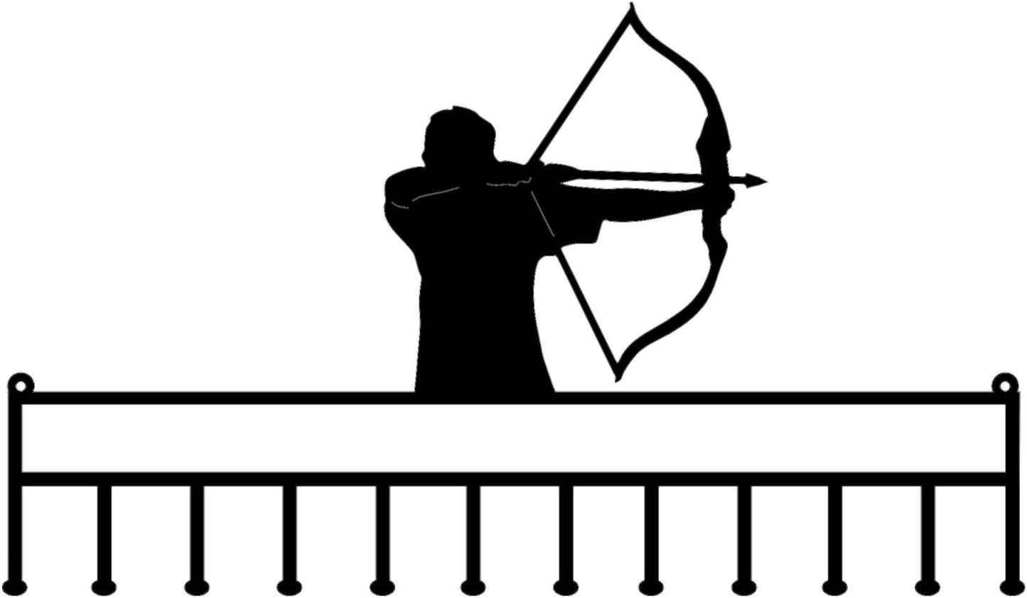 Archery Medal Rack with Personalized Text Field (W29)