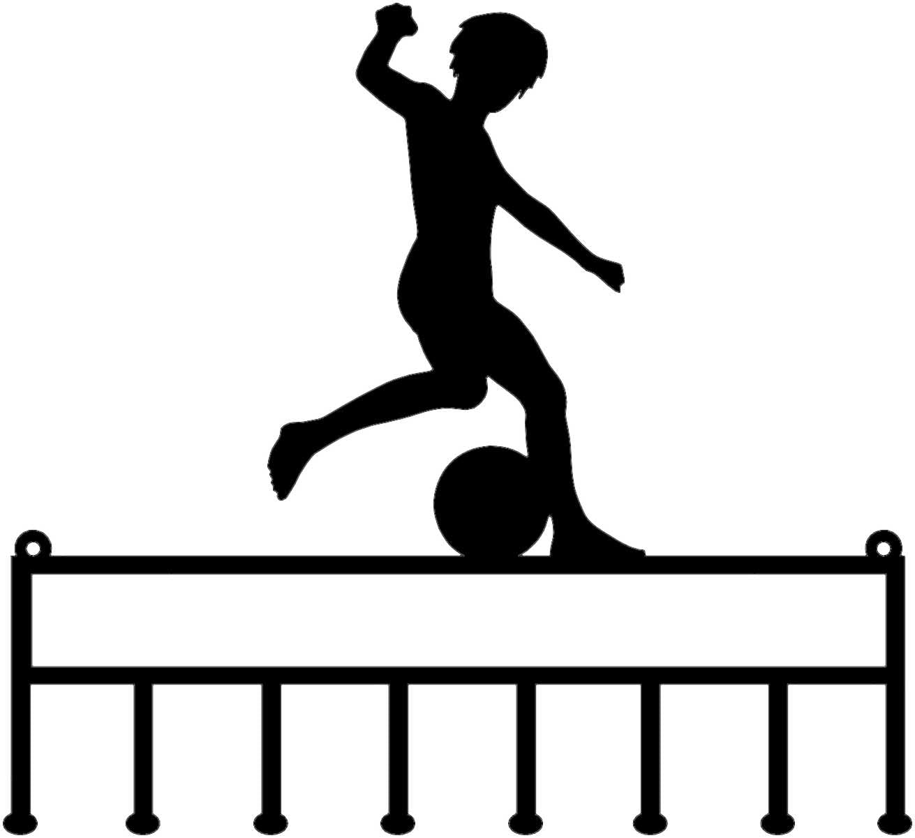 Medal Holder with Soccer Player Kicking Ball with Custom Text Field and 8 Hooks (Z23)