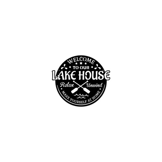 "Welcome to Our Lake House" Metal Sign (C89)