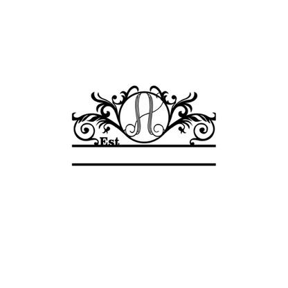 Elegant Monogram in a Circle with Established Date  D41
