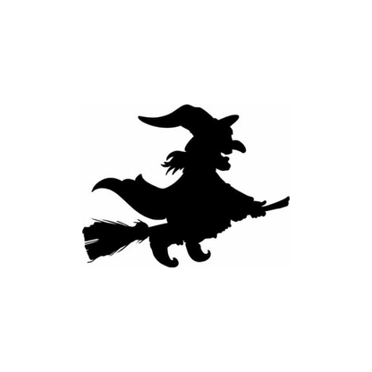 Witch On A Broom Halloween Garden Stake or Metal Wall Art (U22)