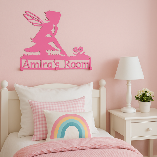 Custom Fairy Coat Rack – Personalized Girl’s Room Hook (O8)