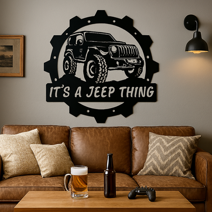 "Customized Jeep Silhouette Metal Wall Art - Gear Up Your Space with Personalized Style" (U36)