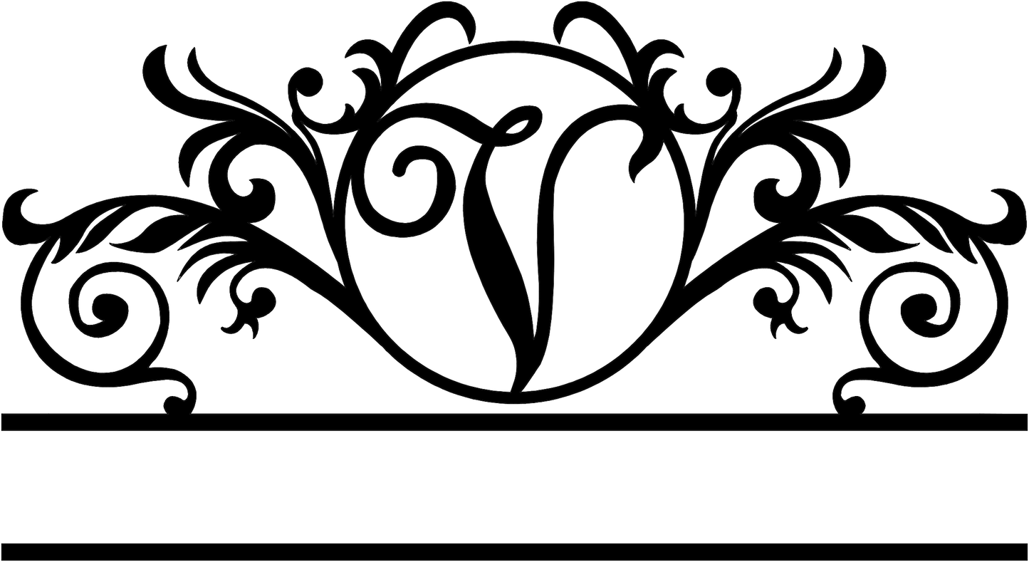 Elegant Monogram in a Circle with Established Date  D41