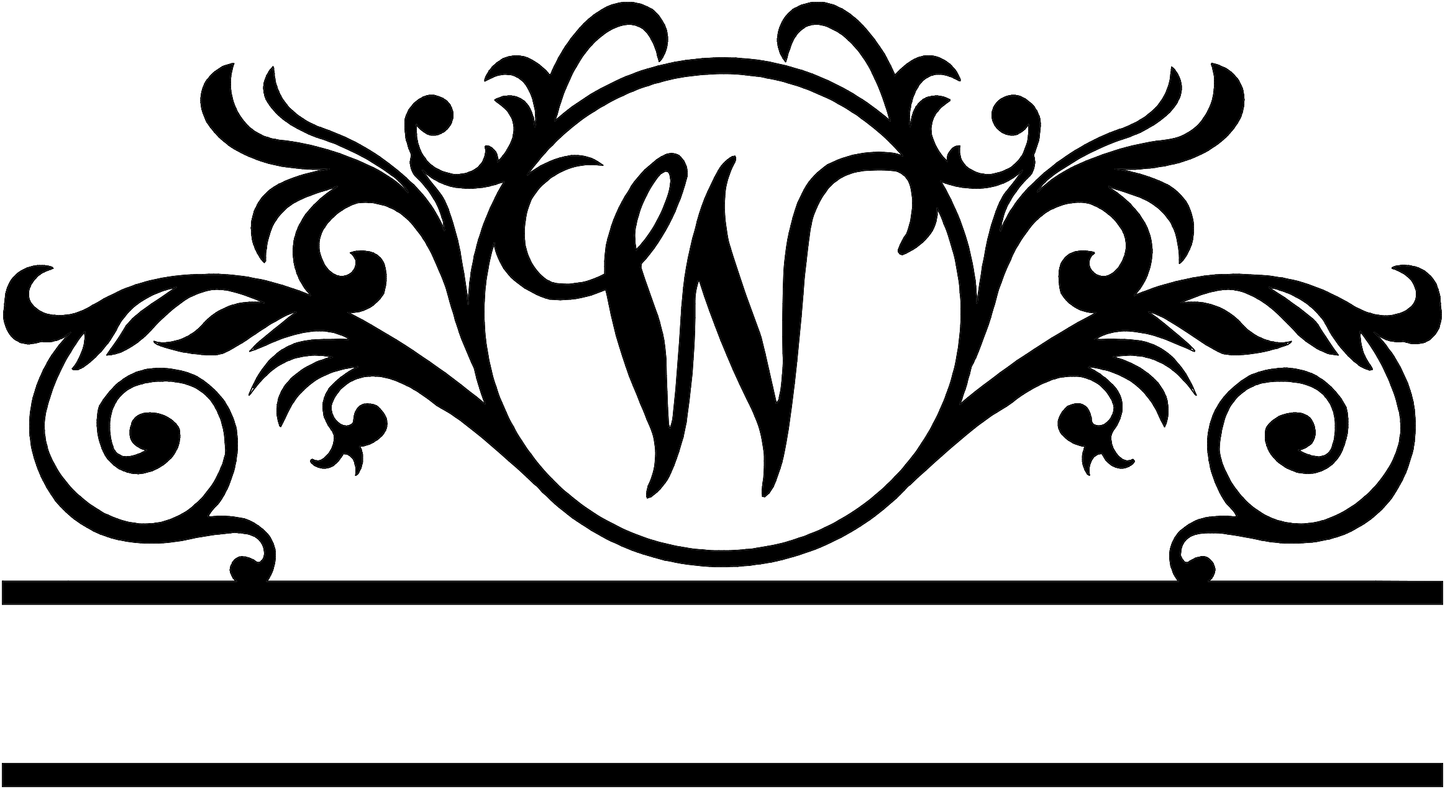 Elegant Monogram in a Circle with Established Date  D41