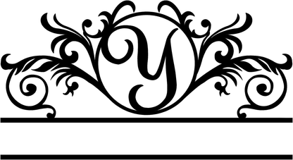 Elegant Monogram in a Circle with Established Date  D41