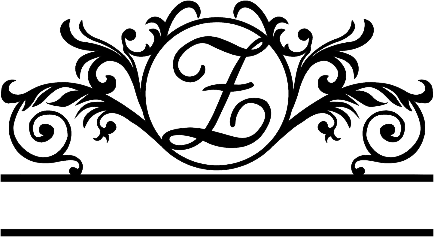 Elegant Monogram in a Circle with Established Date  D41